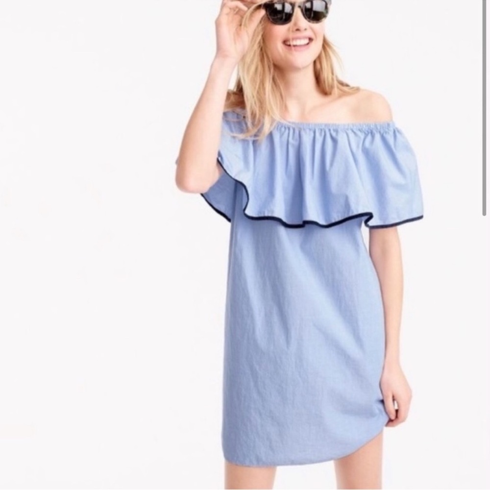 J Crew Tipped off the Shoulder Cotton Shift Dress, Size XL